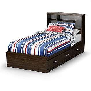 South Shore Highway Collection Twin 39 inch Bookcase Headboard Mocha 