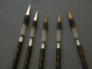 Lot of 5 Piston filler Ink Watercolor Water Brush Pens  