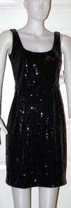 New $158 Maggy London Little Black Dress Sequin LBD Cocktail Evening 