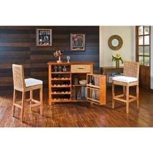   Piece Rattan and Wicker Bar Set in Natural Furniture & Decor
