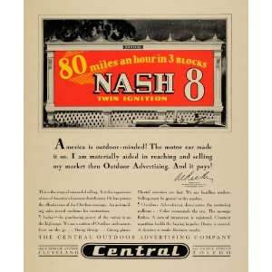   Ad Central Outdoor Advertising Nash 8 Motor Car   Original Print Ad
