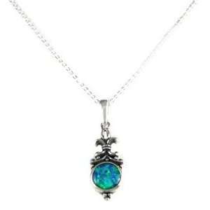  Beautiful Equinox 925 Sterling Silver Created Blue /Opal 