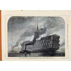 London Almanack Dreadnought Hospital Ship 1874 Print 