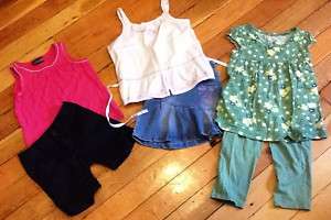 lot of girls summer OUTFITS shorts, tops, capris 6 slim  