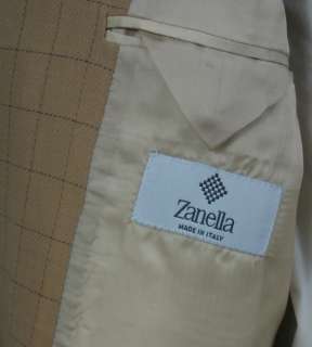 Zanella, Italy, three button check sport coat, 41R  