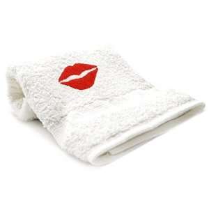 red Lips Embroid Towel