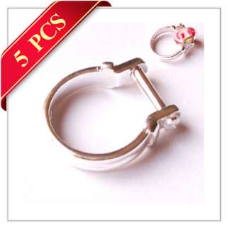   European Base Rings, Fit Lampwork Murano Glass Charm Beads 2#10  