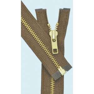  12 Medium Weight Jacket Zipper YKK #5 Brass ~ Separating 