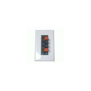  Spring Clip Wall Plate For Audio Speaker Wires with 4 