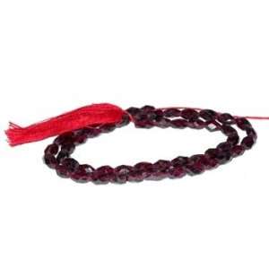  Garnet Faceted Oval Gemstone Beads Strand 15 Patio, Lawn 