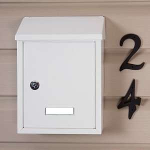   Smart Locking Wall Mount Mailbox   White Powder Coat