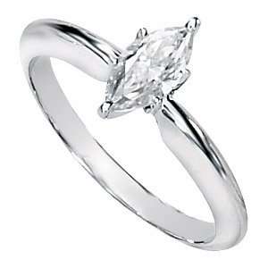  1/2 CT 14KW Moissanite Marquise Ring/14kt white gold 