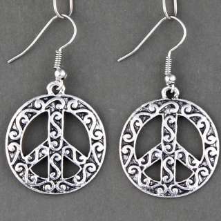   tibet silver handbag leaf circle owl heart dangle earrings new  