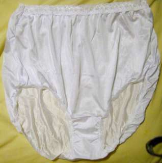 PINK Joanns Silky NYLON White Lace Sparkle Brief   10  
