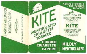 Vintage Cigarette Tobacco Papers KITE MENTHOLATED B & W  