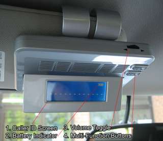 Silver Caller ID Bluetooth Car Kit w/LCD & Visor Mount  