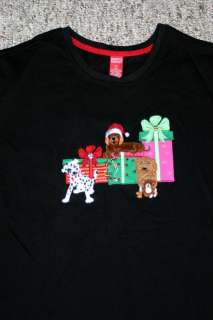   Dachshund * DALMATION Holiday Appliqued Embroidered DOG TOP ~XL  