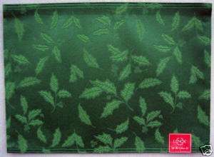 Lenox Holiday Holly Damask Green Cloth Placemats NEW  