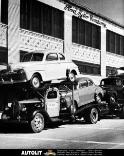 1946 Ford Motor Company Plant Car Carrier Factory Photo  