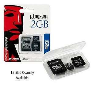    Kingston 2GB MicroSD Card With SD and Mini SD Adapters Electronics
