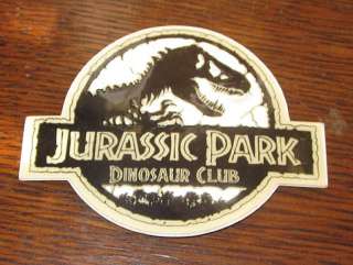 Jurassic Park Dinosaur Fan Club Glow In Dark Sticker  