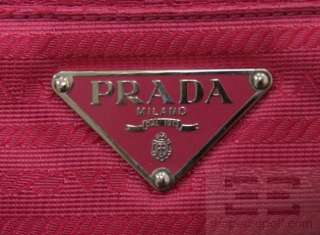 Prada Hot Pink Tessuto Nylon Jacquard Branded Small Handbag  