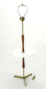 Brass Base Stiffel Style Mid Century Modern Floor Lamp  