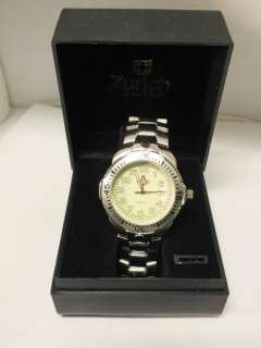 Zurich Swiss mens silver tone champagne dial quartz watch 6399  