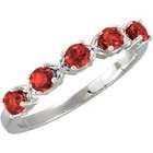 Gems is Me 10K White Gold Chatham Created Ruby Ring/Band