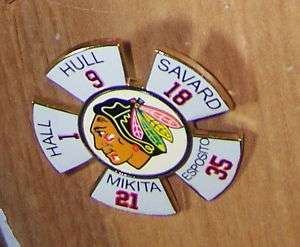 CHICAGO BLACKHAWKS 5 PLAYER RETIRED NUMBERS PIN NEW  
