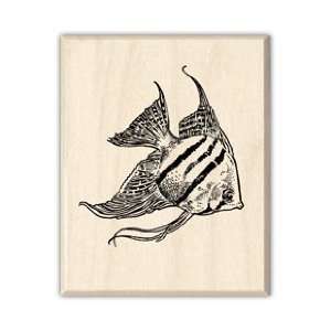  Angel Fish Wood Mounted Rubber Stamp