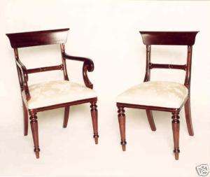 Regency Scroll back Dining Chairs   set of 8  