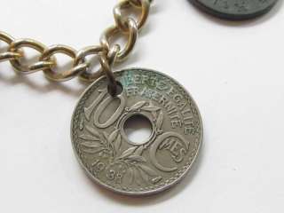 Old Vintage 1938 French 1924 German 1942 Belgium +unknown Coin Charm 