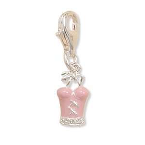  19x7.5mm Bustier Charm with Lobster Clasp .925 Sterling 