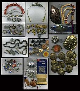   Pounds Vintage Rhinestone Jewelry Craft Repair Lot Buttons Stampings