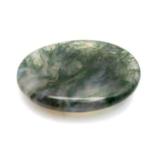  Moss Agate Worry Stone