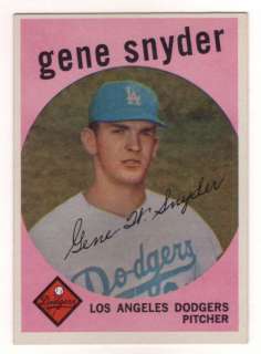 GENE SNYDER 1959 Topps Baseball # 522 Dodgers Black No.  