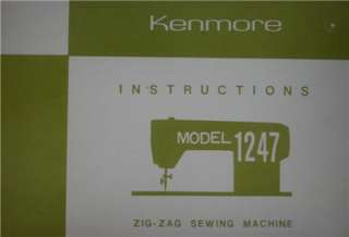 Kenmore 158.12470 Sewing Machine Instruction Manual On CD  