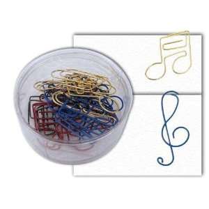  G Clef and Note Assorted Colors Paper Clips 15 pack 
