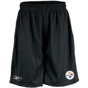  Reebok Pittsburgh Steelers Black Youth Coaches Mesh Shorts 
