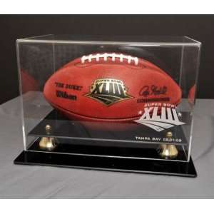  Super Bowl XLIII Black Display Case With Gold Risers   SUPER BOWL 