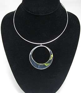   White House Black Market Silver Circle Choker Collar Necklace  