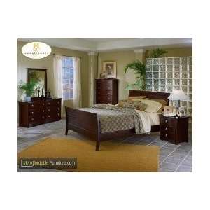   Sleigh Bed w/ Wood Rails Bedroom Set by Homelegance