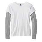 Canvas Mens 4.5 oz. Anchorage Long Sleeve 2 in 1 T Shirt   NAVY WHITE 