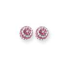goldia 14k Gold 8mm Pink/Clear Crystal Post Earrings
