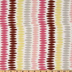  44 Wide Giselle Leaf Stripe Pink Fabric By The Yard 