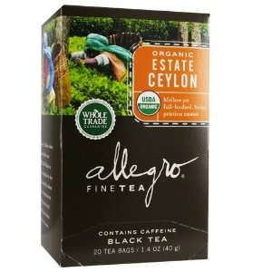 Allegro Organic Estate Ceylon, 20 tea bags  Grocery 