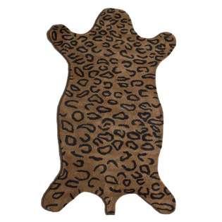 Brown Leopard Print Rug  