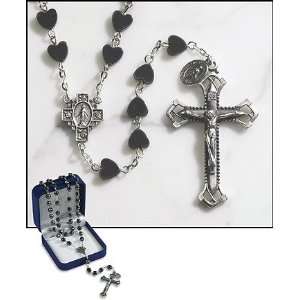  Paola Carola Collection, Heart Shaped Hematite Rosary 