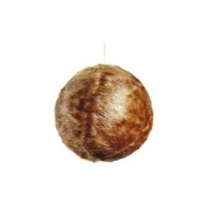  9.5 Fur Ball Ornament Brown (Pack of 3)